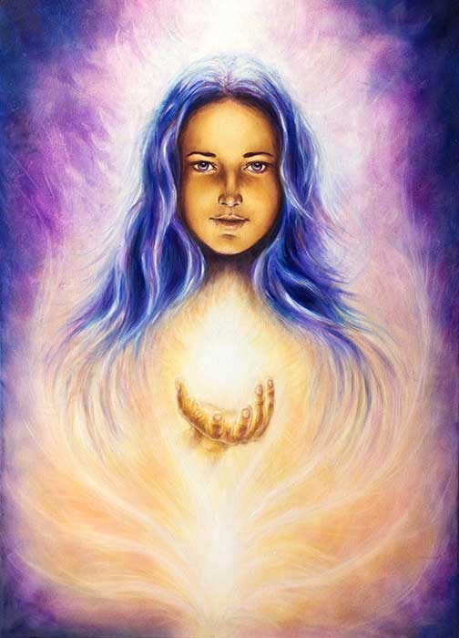 Lady with Light Orb